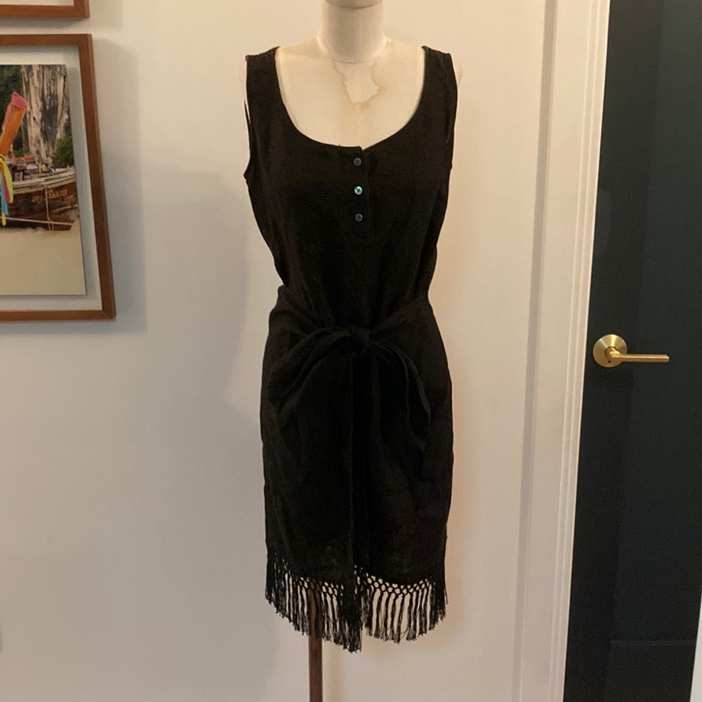 Vintage DKNY sarong dress sz8 linen